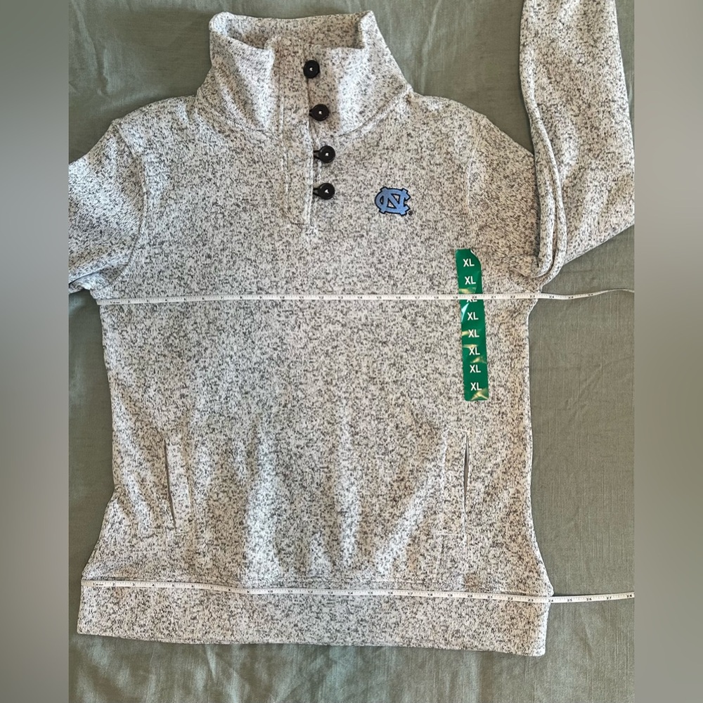 North Carolina Gray Quarter button  Pullover with Logo XL - Picture 3 of 8